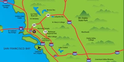 Mapa de east bay ca