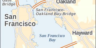 Mapa de San Francisco a ponte golden gate