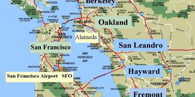 Mapa de San Francisco área de california
