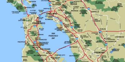 Mapa das cidades arredor de San Francisco