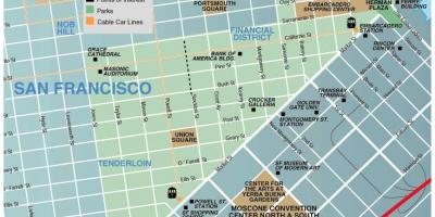 Mapa de unión praza da área de San Francisco