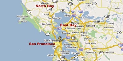 Norte de california bay área mapa