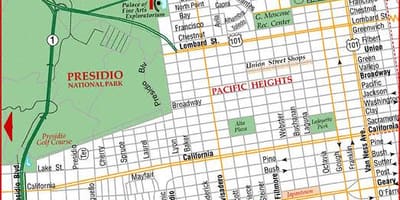 Mapa do pacífico alturas de San Francisco