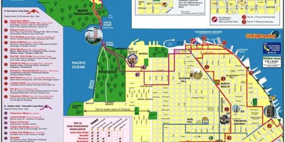 Panorámica da cidade de San Francisco de turismo mapa