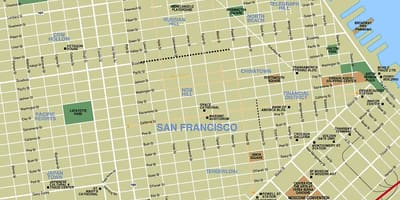 Mapa do centro de San Francisco ca