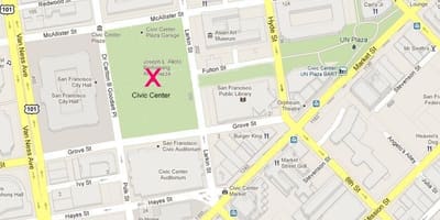 Mapa de San Francisco, centro cívico