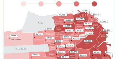 San Francisco prezos de aluguer mapa
