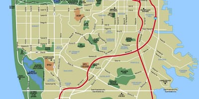 San Fran atraccións mapa