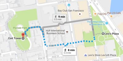 Mapa de San Francisco de auto-guiada walking tour