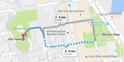 Mapa de San Francisco de auto-guiada walking tour