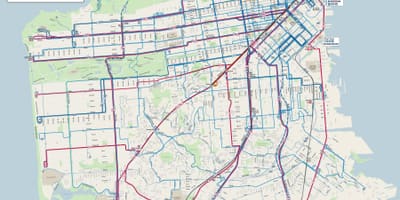 San Francisco liñas de autobuses mapa