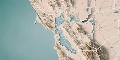 Mapa de San Francisco bay topográfico 