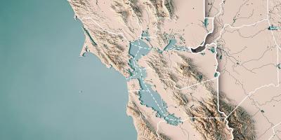 Mapa de San Francisco bay topográfico 