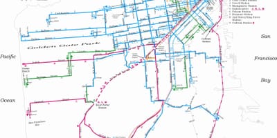 Mapa de San Francisco de trólebus