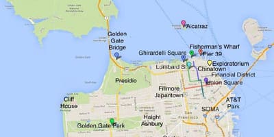 Mapa turístico de San Francisco área