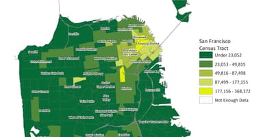 Mapa de San Francisco densidade de poboación