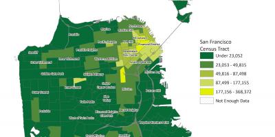 Mapa de San Francisco densidade de poboación