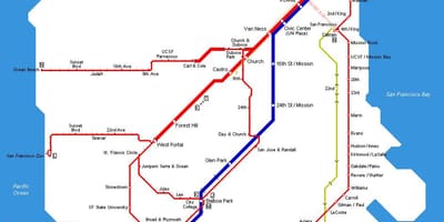 Mapa de San Francisco estación de tren