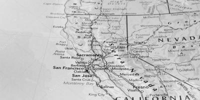 En branco e negro mapa de San Francisco