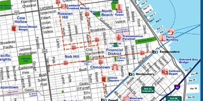 Mapa de San Francisco rúa da cidade