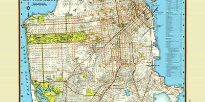 Mapa de San Francisco rúa cartel