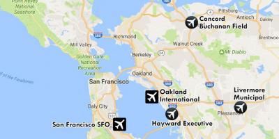 Aeroportos, preto de San Francisco mapa