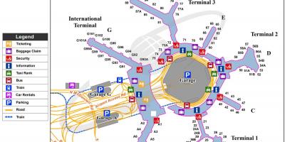 SFO aeroporto internacional mapa