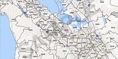 Mapa de silicon valley código postal