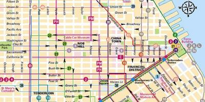 Teleférico liñas de San Francisco mapa