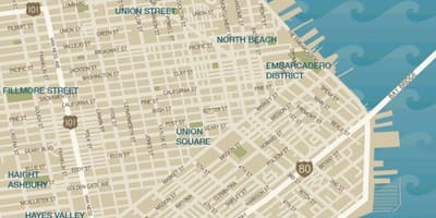 Mapa do centro de San Francisco union square
