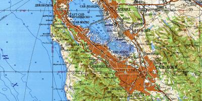 San Francisco bay area mapa topográfico